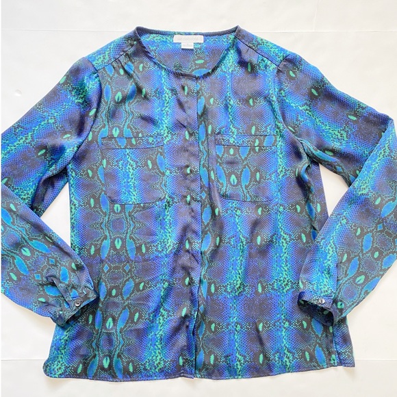 Liz Claiborne | Python button front blouse - Picture 1 of 5